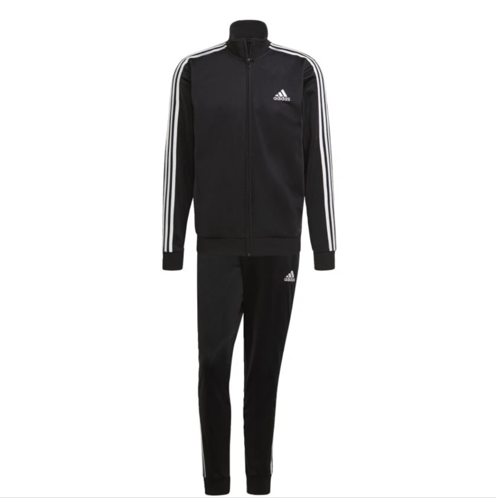 Adidas Black Tracksuit with White Stripes Men